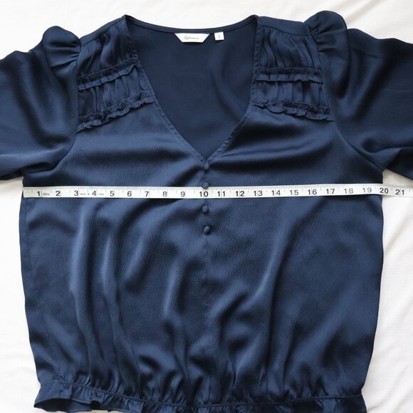 Navy Blue Blouse- Size S- Reitmans - Picture 5 of 10